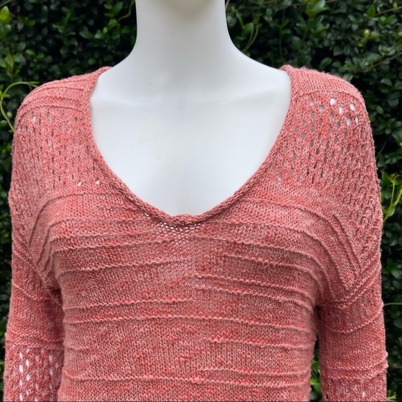 LUCKY Brand Crochet Rust Scoop Neck LongSleeve Layering Swe… - Picture 11 of 14